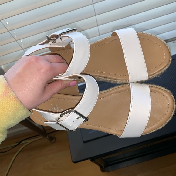 J Adams Platform Sandals with White Strap. Size 8.5, loosely worn - Picture 2 of 5